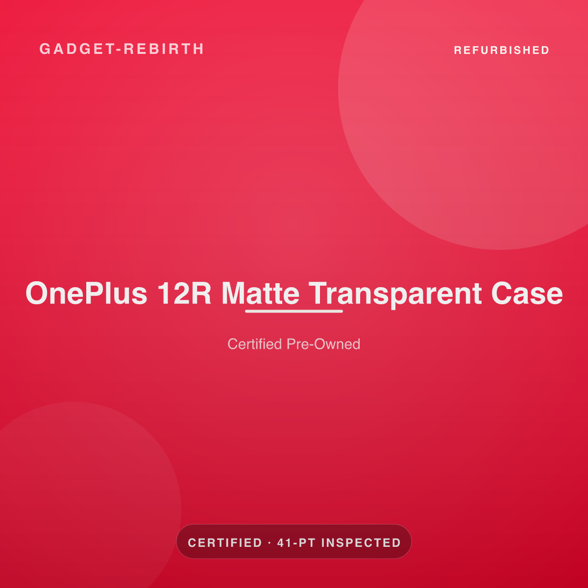 OnePlus 12R Matte Transparent Case — new, sold by Gadget Rebirth