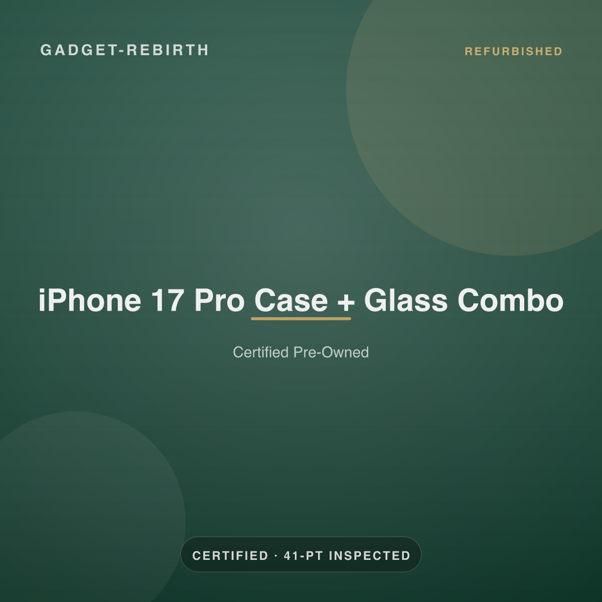 iPhone 17 Pro Case + Glass Combo — new, sold by Gadget Rebirth