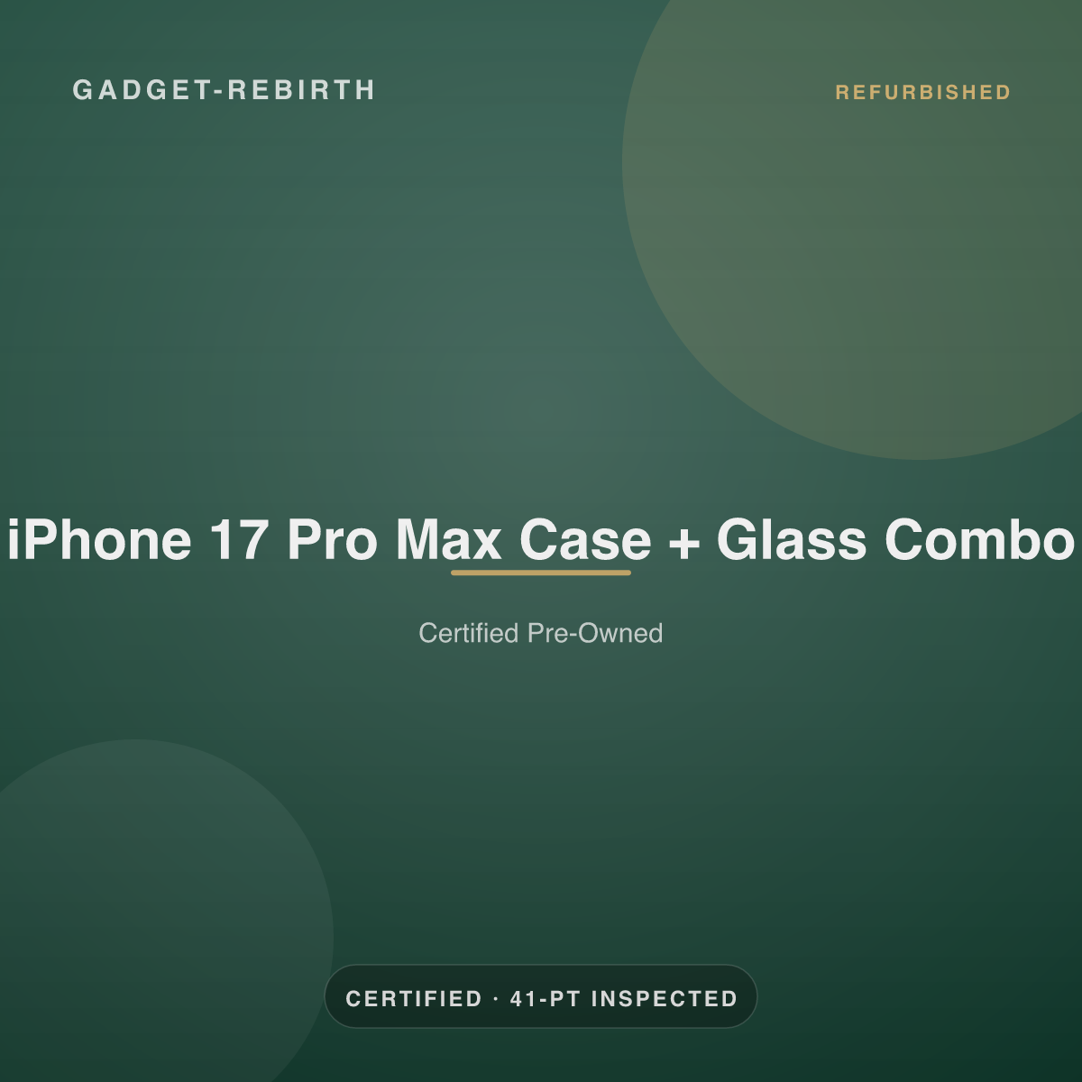 iPhone 17 Pro Max Case + Glass Combo — new, sold by Gadget Rebirth