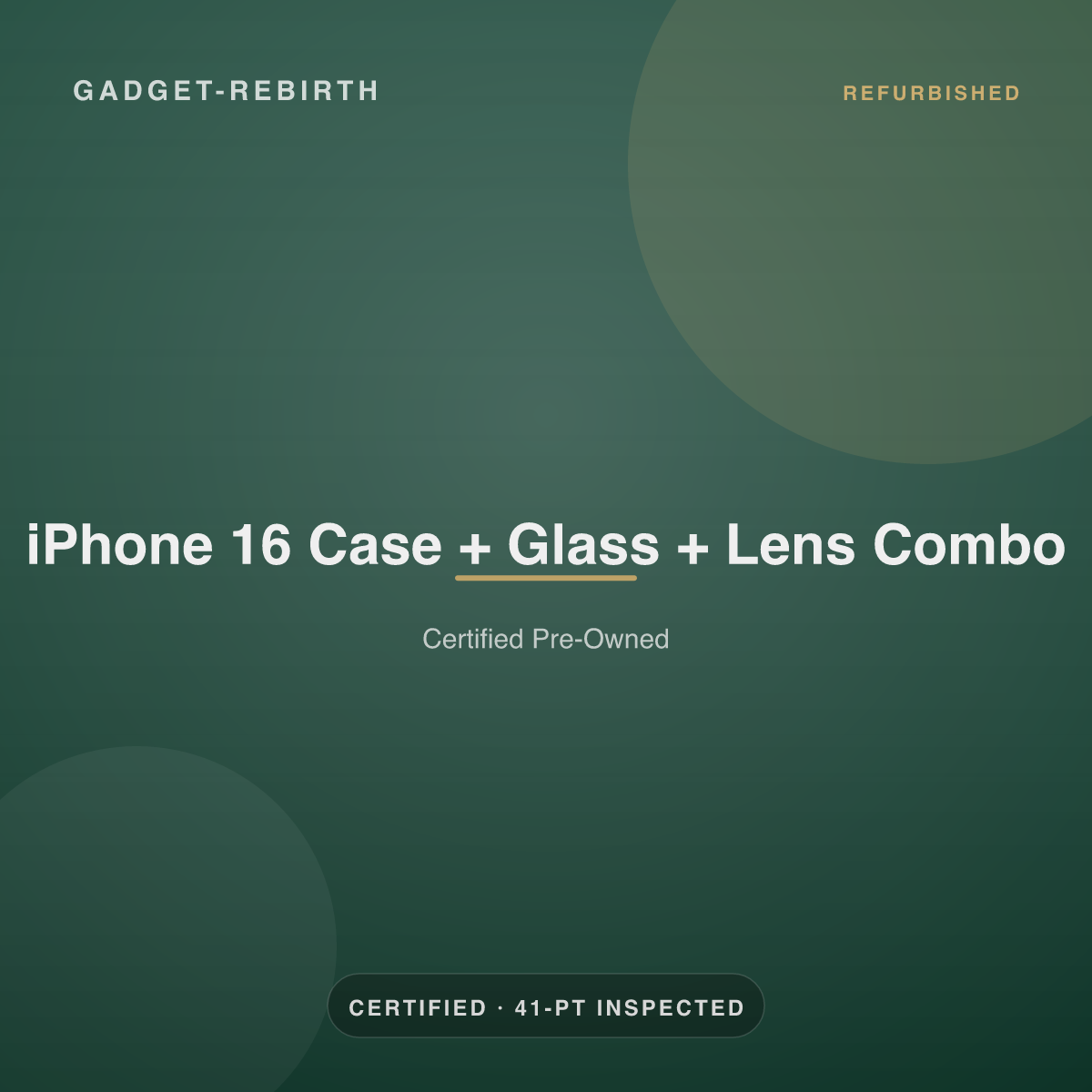 iPhone 16 Case + Glass + Lens Combo — new, sold by Gadget Rebirth