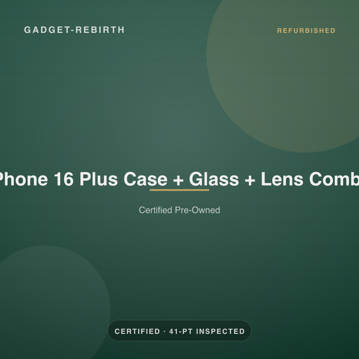 iPhone 16 Plus Case + Glass + Lens Combo — new, sold by Gadget Rebirth