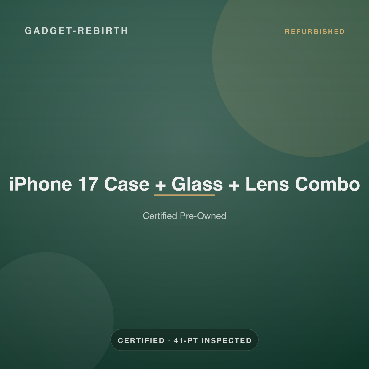 iPhone 17 Case + Glass + Lens Combo — new, sold by Gadget Rebirth