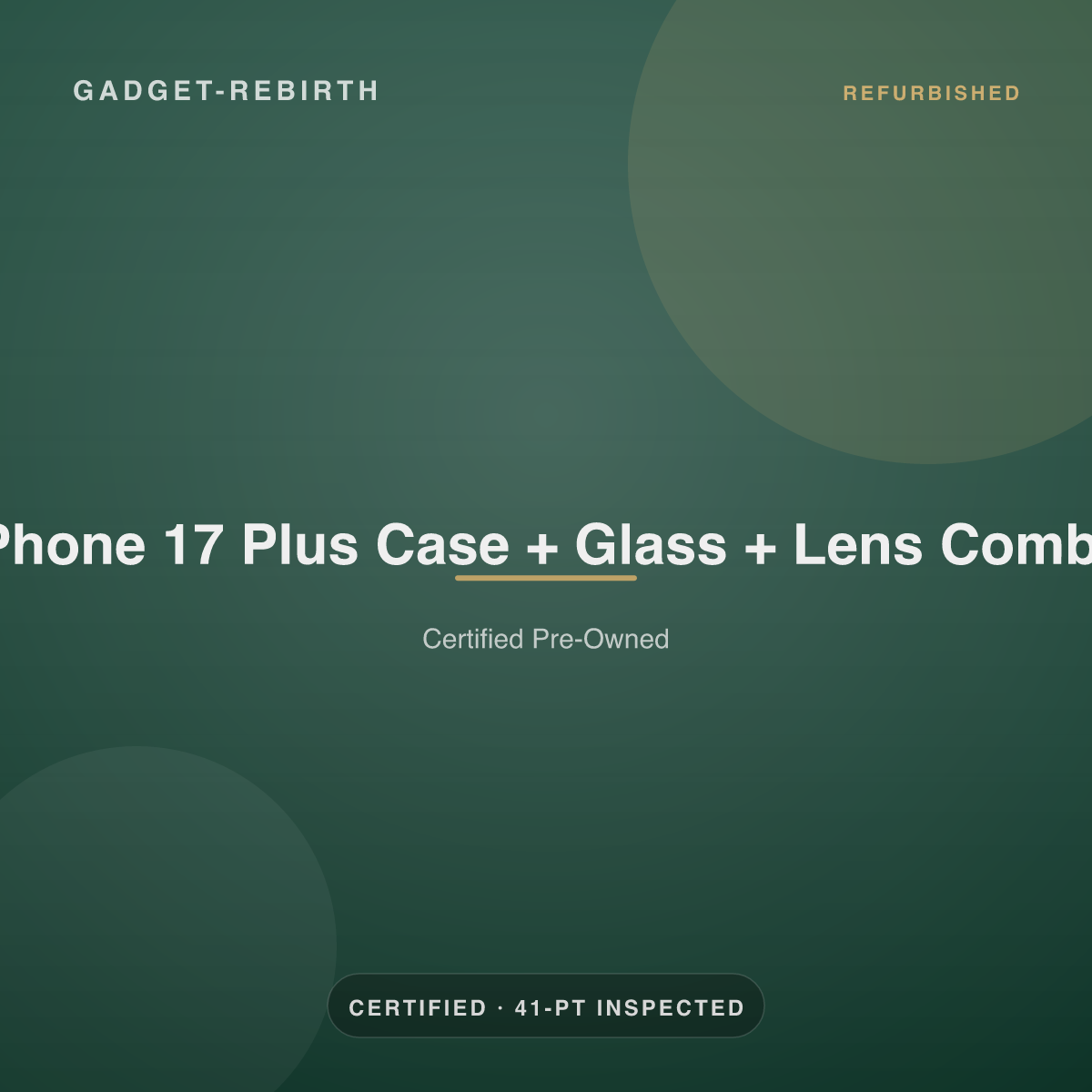 iPhone 17 Plus Case + Glass + Lens Combo — new, sold by Gadget Rebirth
