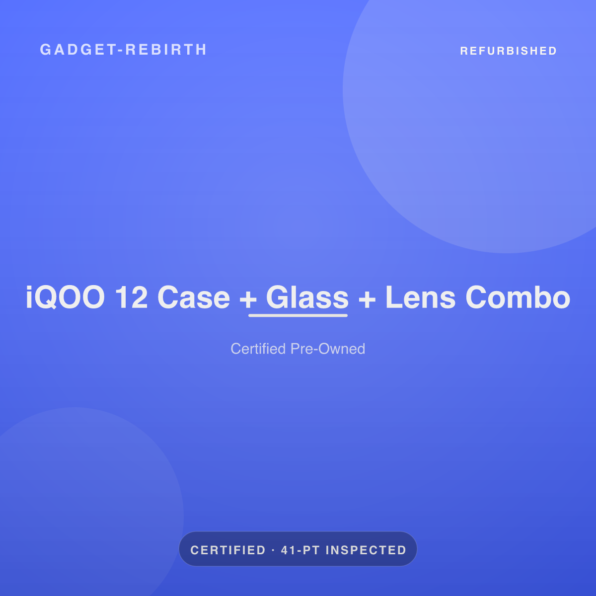iQOO 12 Case + Glass + Lens Combo — new, sold by Gadget Rebirth