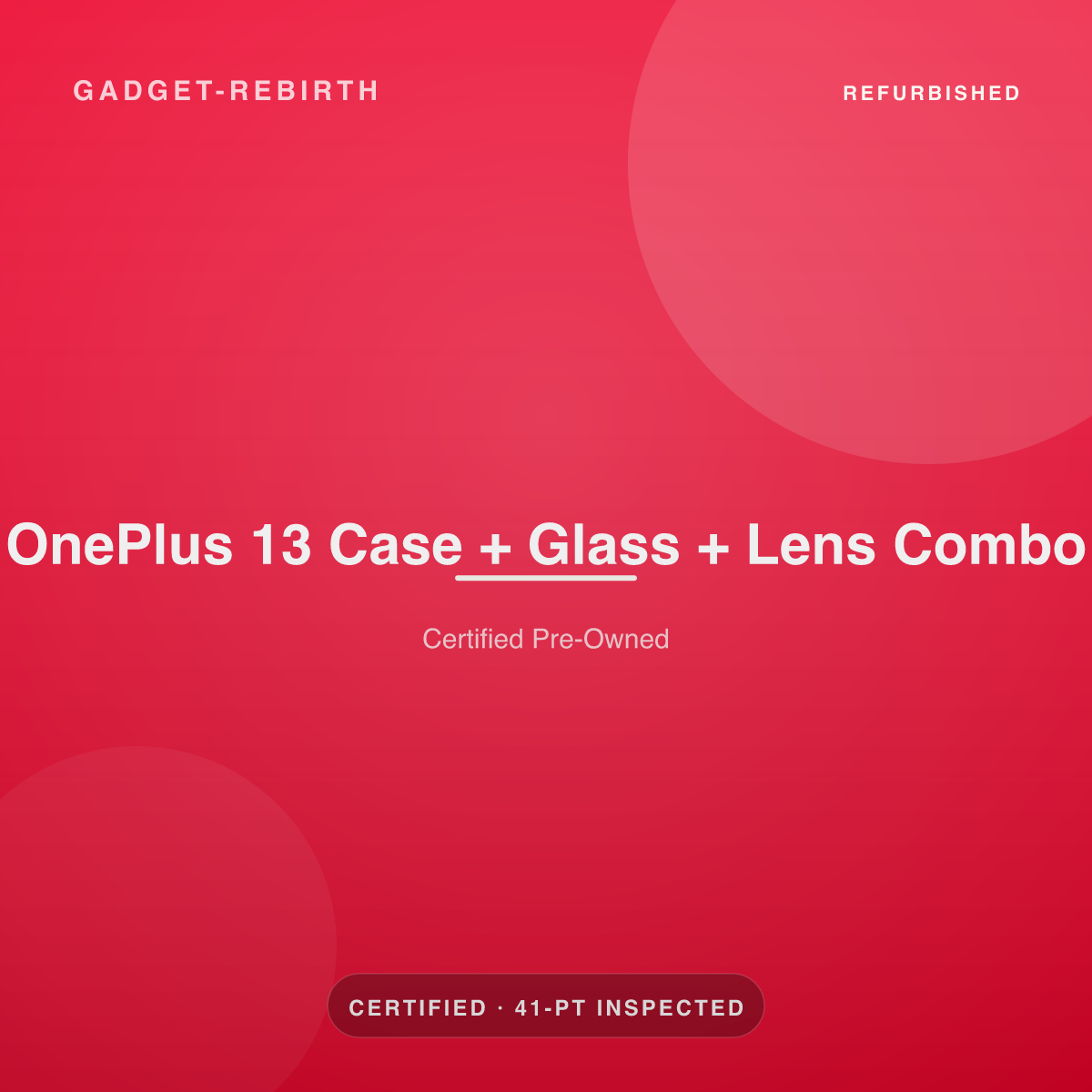 OnePlus 13 Case + Glass + Lens Combo — new, sold by Gadget Rebirth