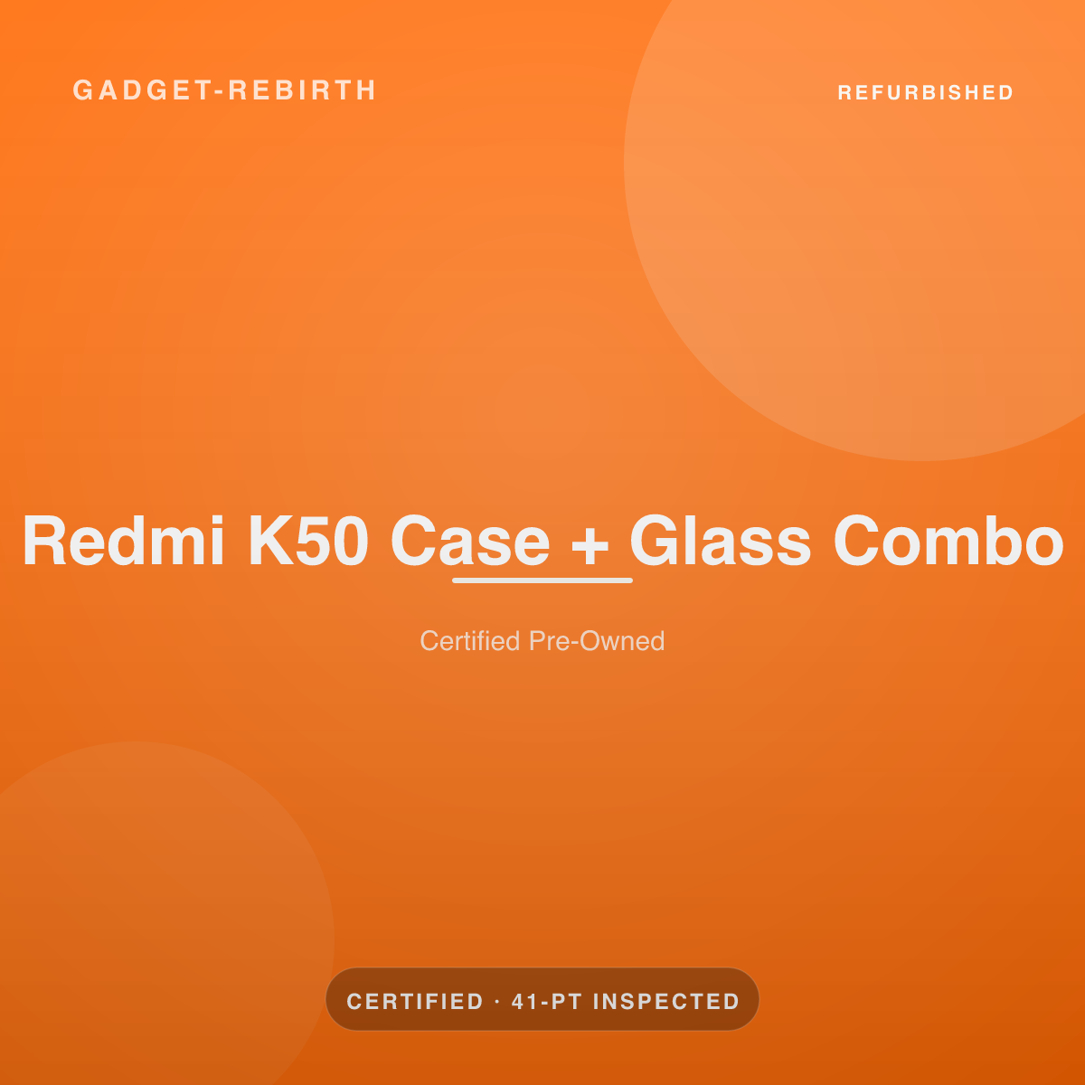 Redmi K50 Case + Glass Combo — new, sold by Gadget Rebirth