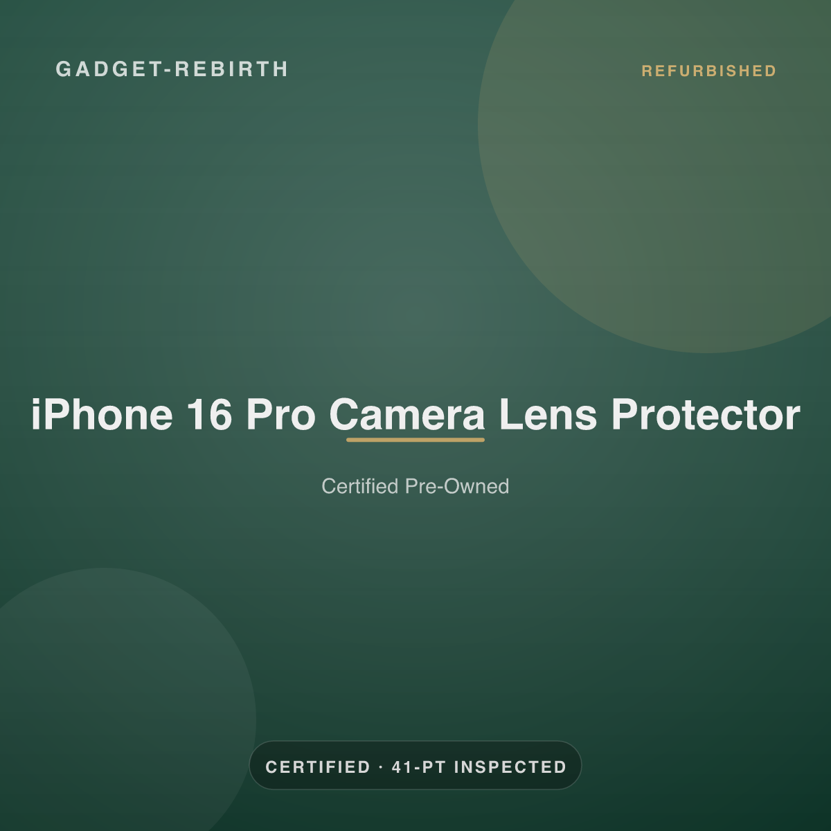 iPhone 16 Pro Camera Lens Protector — new, sold by Gadget Rebirth