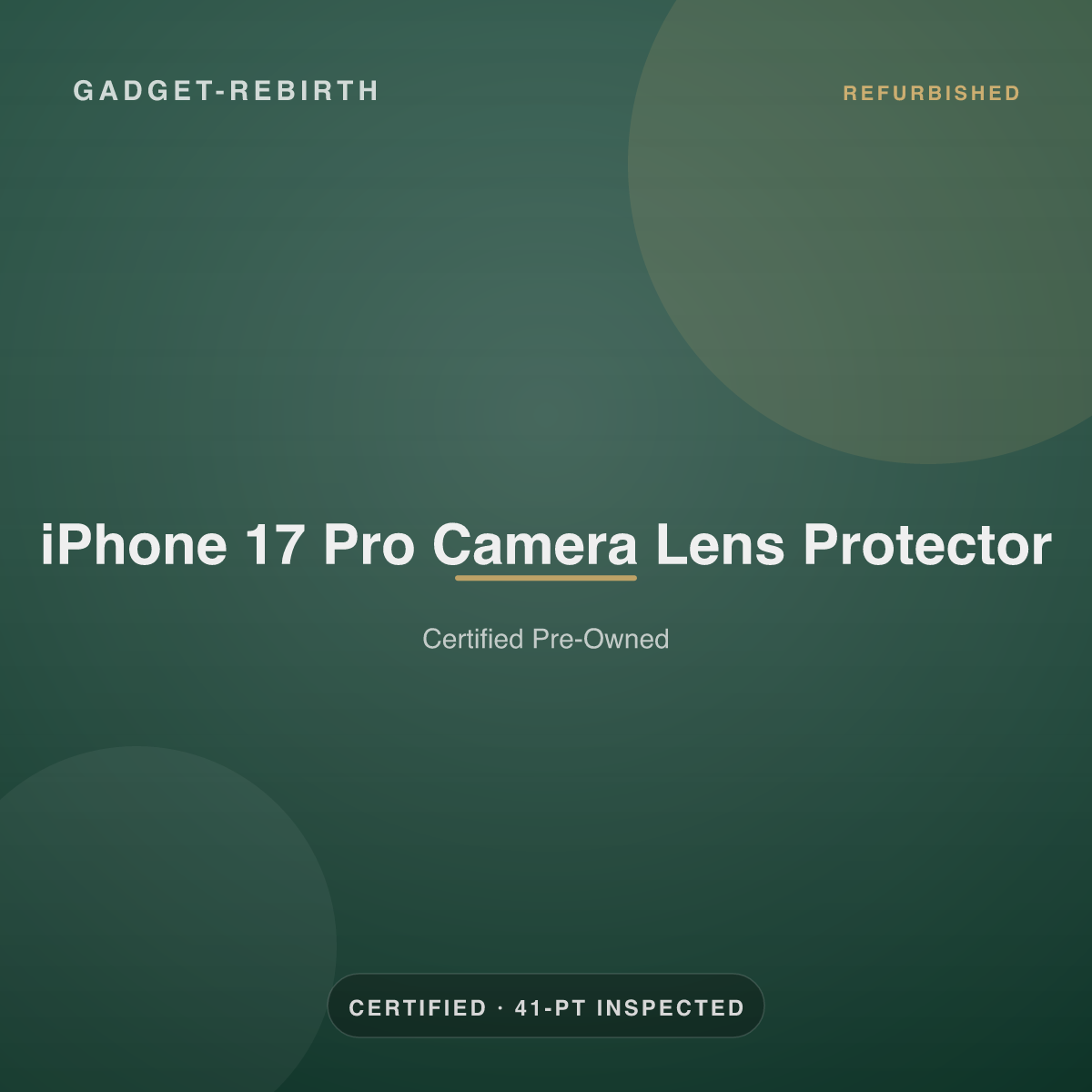 iPhone 17 Pro Camera Lens Protector — new, sold by Gadget Rebirth