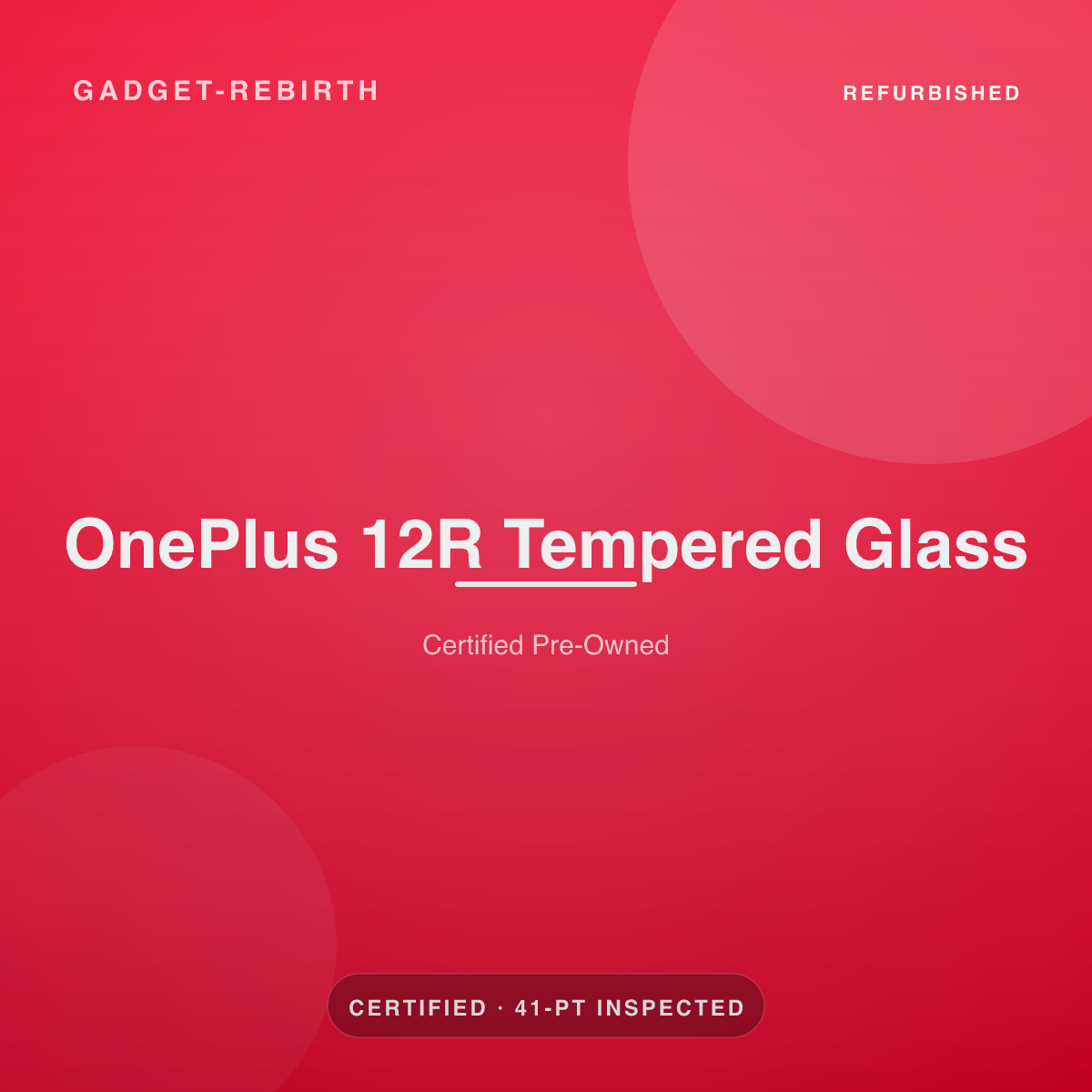 OnePlus 12R Tempered Glass — new, sold by Gadget Rebirth