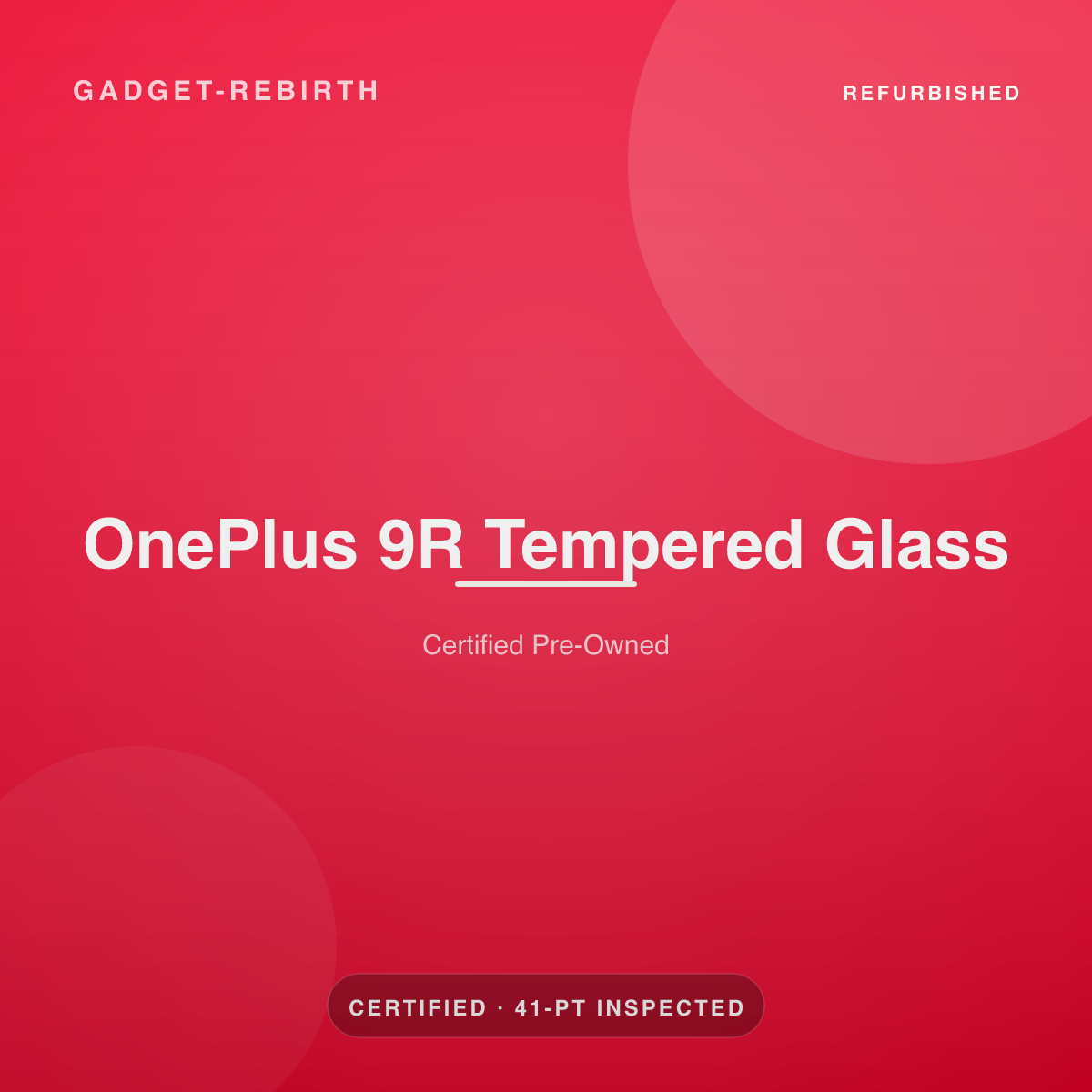 OnePlus 9R Tempered Glass — new, sold by Gadget Rebirth