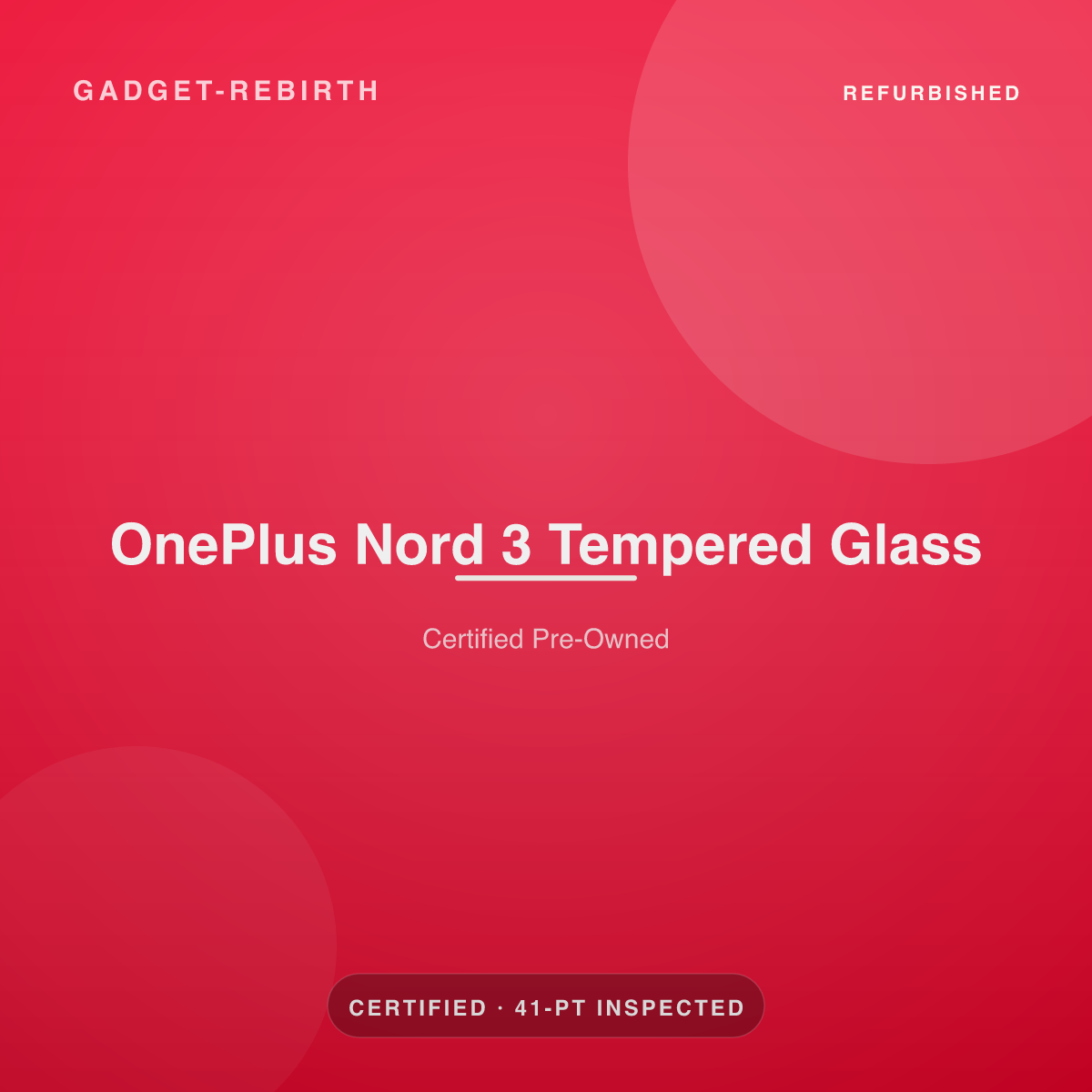 OnePlus Nord 3 Tempered Glass — new, sold by Gadget Rebirth