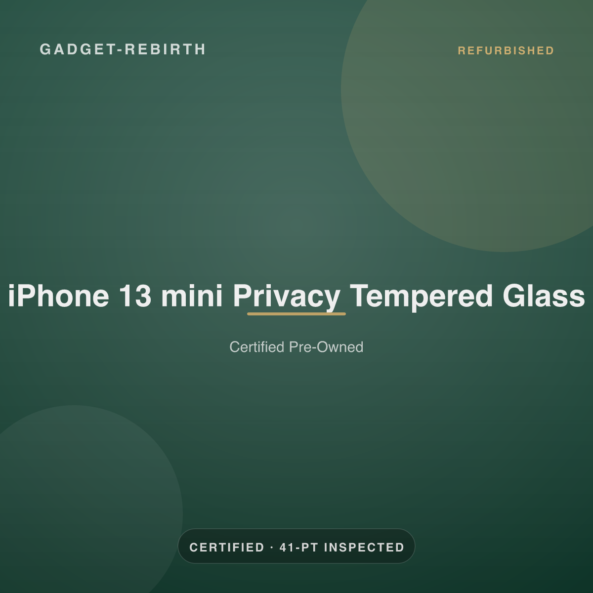 iPhone 13 mini Privacy Tempered Glass — new, sold by Gadget Rebirth