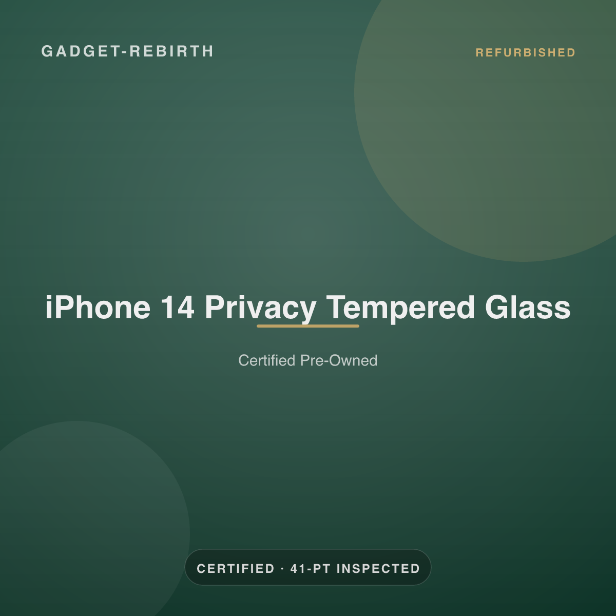iPhone 14 Privacy Tempered Glass — new, sold by Gadget Rebirth