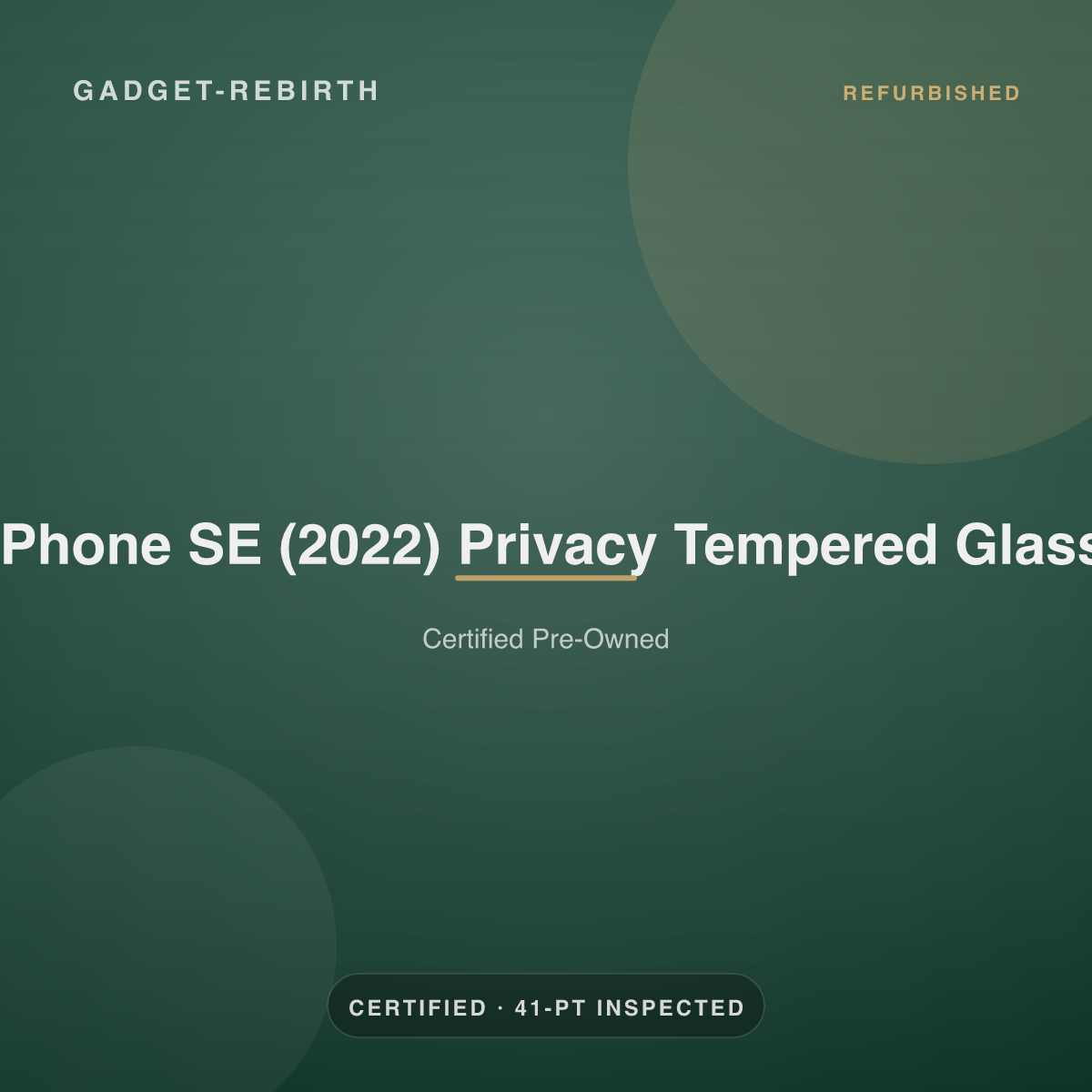 iPhone SE (2022) Privacy Tempered Glass — new, sold by Gadget Rebirth