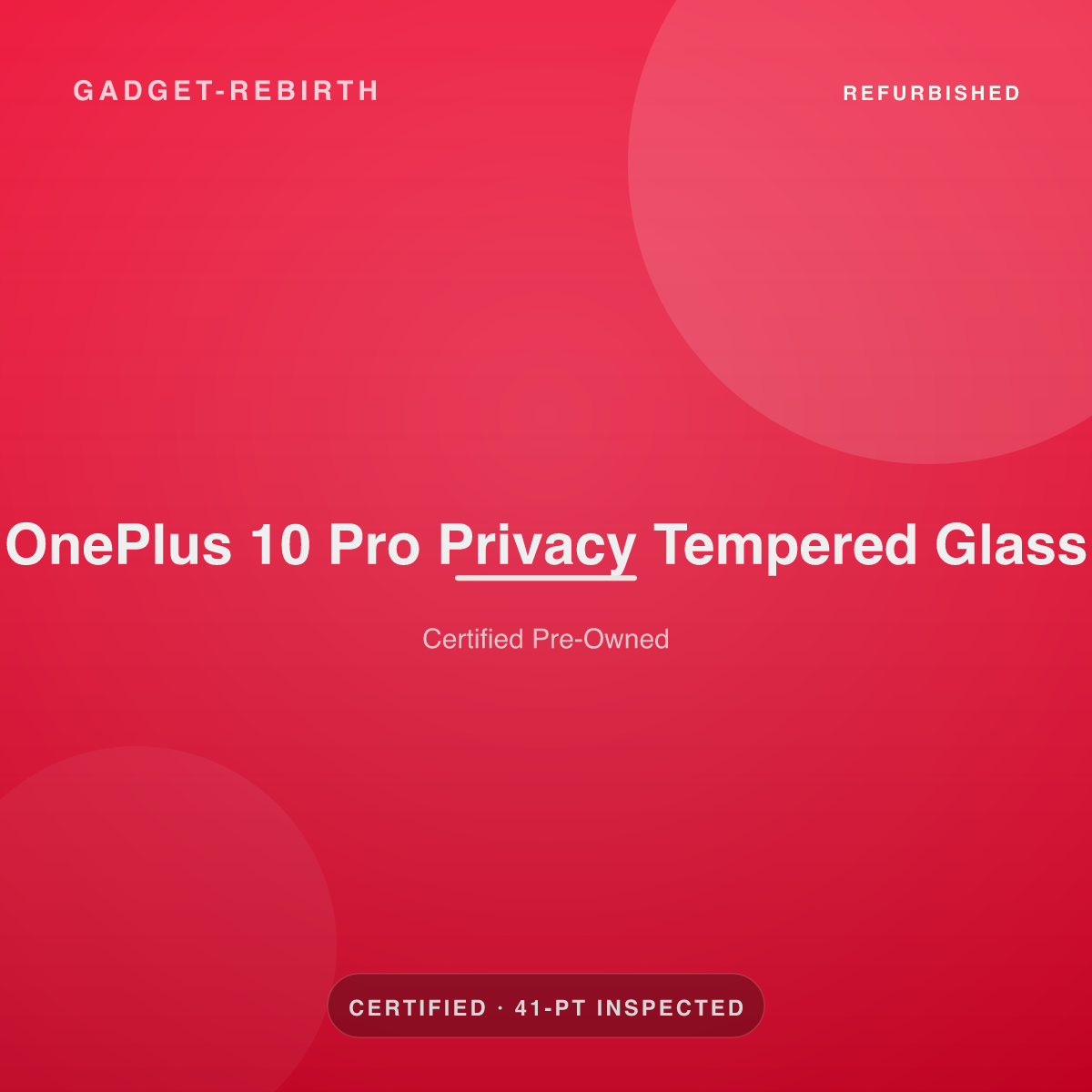 OnePlus 10 Pro Privacy Tempered Glass — new, sold by Gadget Rebirth