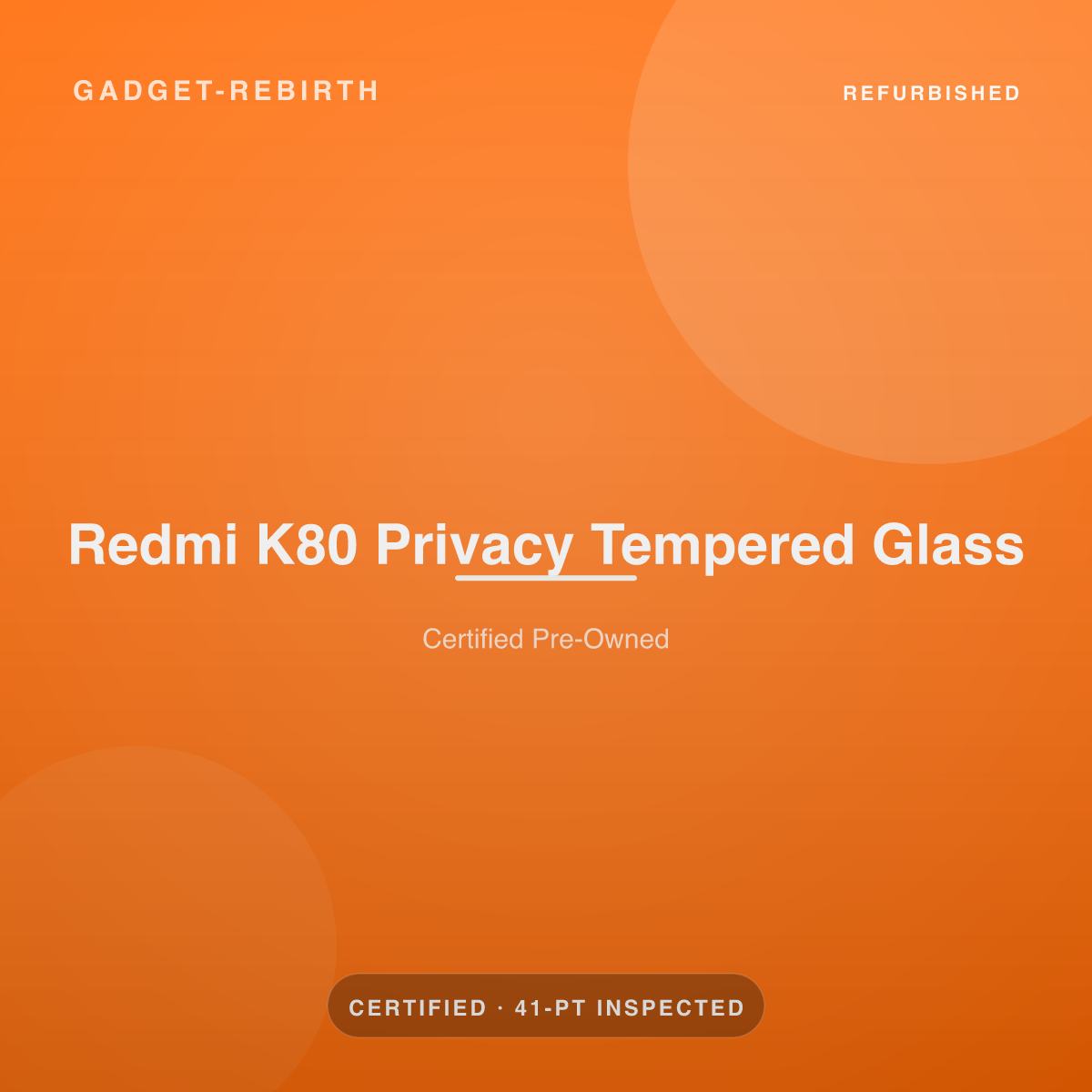 Redmi K80 Privacy Tempered Glass — new, sold by Gadget Rebirth