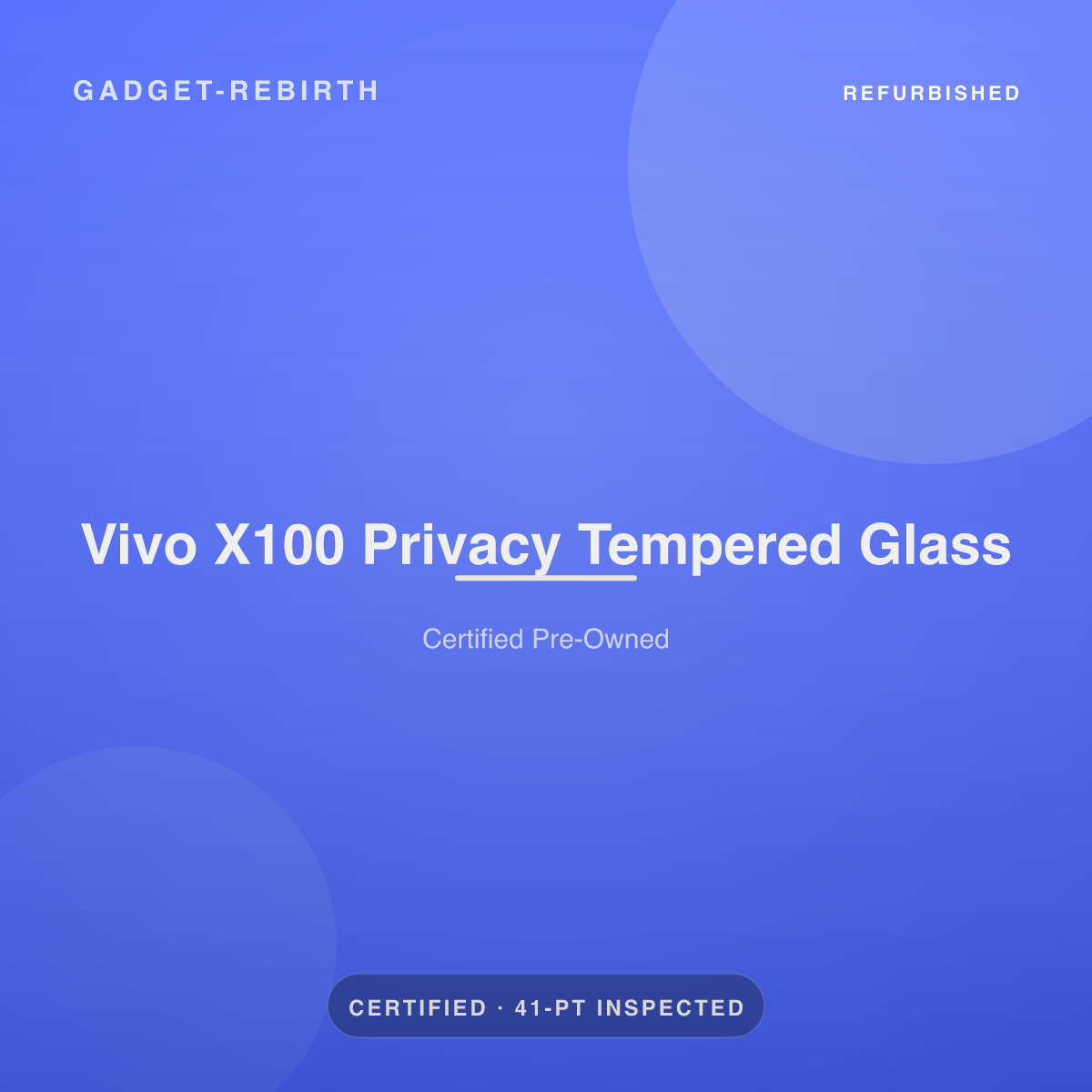 Vivo X100 Privacy Tempered Glass — new, sold by Gadget Rebirth